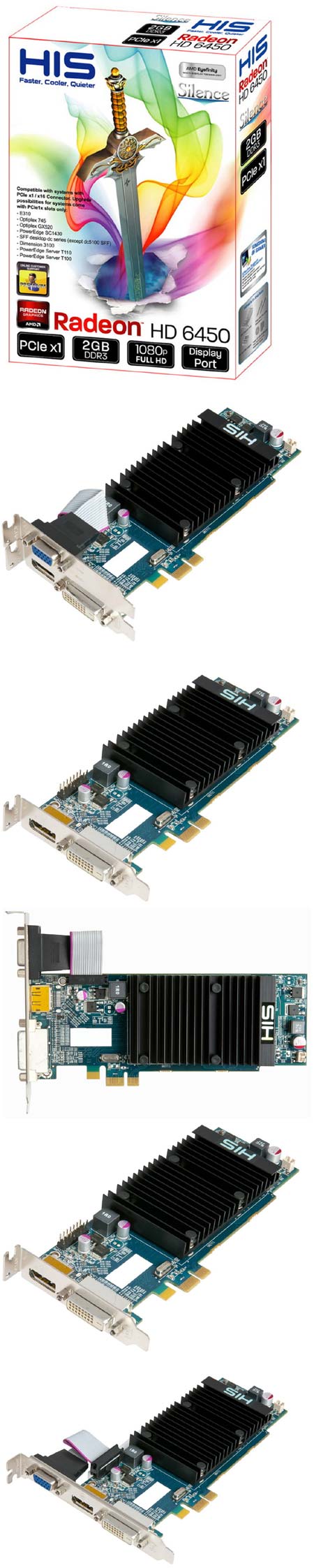 HIS Radeon HD 6450 с 2ГБ памяти, различные варианты видеокарты HIS Radeon HD 6450 с 2ГБ памяти, различные варианты видеокарты